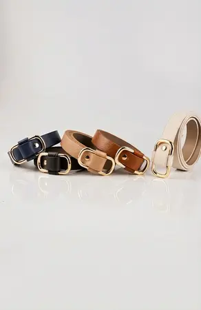 CINTO DE COURO FIVELA METAL DOURADA
