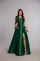 VESTIDO LONGO ZIBELINE UM  OMBRO SÓ COM FLOR C/ FENDA