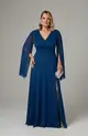 VESTIDO LONGO LUREX CAPA COM FENDA