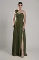 VESTIDO LONGO COM ALÇA FLOR ECHARPE CHIFFON