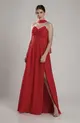 VESTIDO LONGO COM ALÇA FLOR ECHARPE CHIFFON