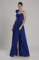 VESTIDO LONGO COM ALÇA FLOR ECHARPE CHIFFON