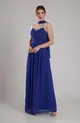 VESTIDO LONGO COM ALÇA FLOR ECHARPE CHIFFON