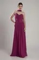VESTIDO LONGO COM ALÇA FLOR ECHARPE CHIFFON