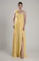 VESTIDO LONGO COM ALÇA FLOR ECHARPE CHIFFON