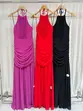 VESTIDO LONGO JUSTO FRENTE UNICA CHIFFON