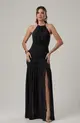 VESTIDO LONGO JUSTO FRENTE UNICA CHIFFON