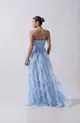 VESTIDO LONGO ALÇA FINA BABADO TULE