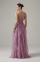 VESTIDO LONGO ALÇA FINA BABADO TULE
