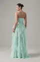 VESTIDO LONGO ALÇA FINA BABADO TULE