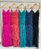 VESTIDO LONGO JUSTO BABADO C/ CAPA TULE