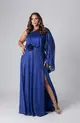 VESTIDO LONGO UMA MANGA CHIFFON BRILHO