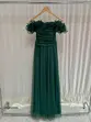 VESTIDO LONGO TULE OMBRO A OMBRO C/ FRUFRU C/ FENDA