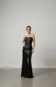 VESTIDO LONGO CORPETE DE ZIBELINE SAIA SEREIA PAETE