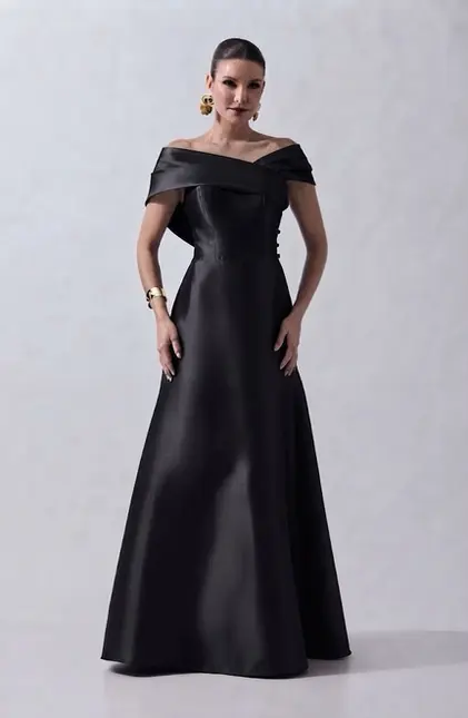 VESTIDO LONGO ZIBELINE OMBRO A OMBRO