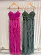 VESTIDO LONGO TULE GLITTER CASCATA SAIA