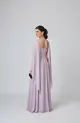 VESTIDO LONGO CHIFFON MANGA CAPA