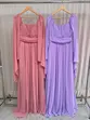 VESTIDO LONGO CHIFFON MANGA CAPA
