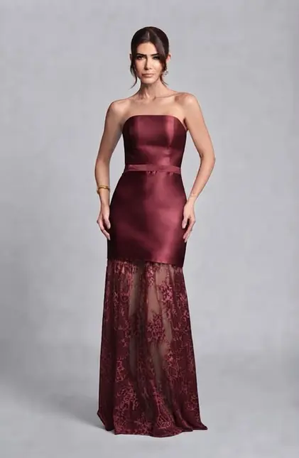 VESTIDO LONGO 2 EM 1 SAIA RENDA