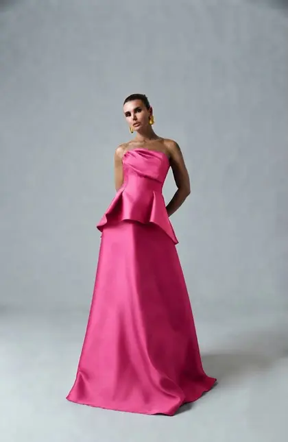 VESTIDO LONGO ZIBELINE TOMARA QUE CAIA PEPLUM SORI
