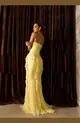 VESTIDO LONGO ZIBELINE E CHIFFON BABADO SORI