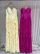 VESTIDO LONGO ZIBELINE E CHIFFON BABADO SORI