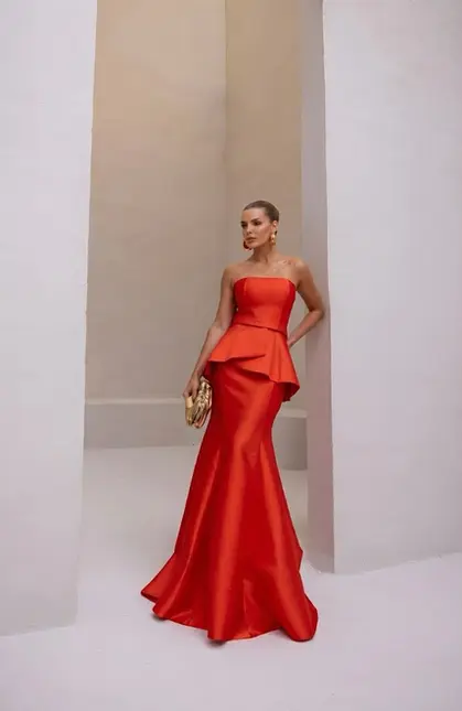 VESTIDO LONGO TOMARA QUE CAIA PEPLUM ZIBELINE SORI