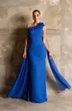 VESTIDO LONGO DRAPEADO CHIFFON CAPA FLORES SORI