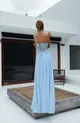 VESTIDO LONGO CHIFFON E RENDA CORSET SORI