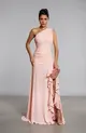 VESTIDO LONGO UM OMBRO DRAPEADO CHIFFON