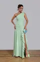 VESTIDO LONGO UM OMBRO DRAPEADO CHIFFON