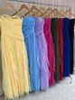 VESTIDO LONGO TULE BUSTO DRAPEADO SAIA CASCATA