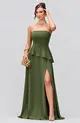VESTIDO LONGO CREPE TOMARA QUE CAIA PEPLUM TRANÇADO NAS COSTAS