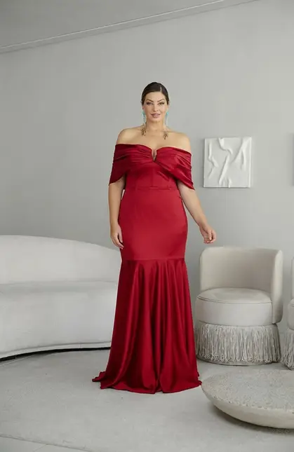 VESTIDO LONGO TOMARA QUE CAIA DETALHE VIRA MANGA
